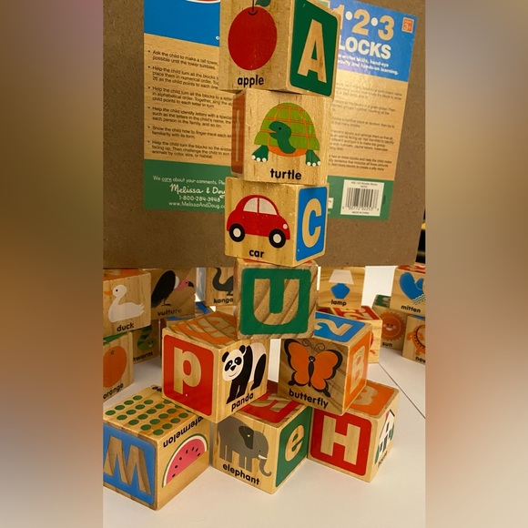 Melissa & Doug ABC+123 Wooden Blocks, Age 3+, 26 Alphabet Blocks - Picture 4 of 13